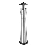 GBPLDMAQ Standaschenbecher Outdoor Umlaufender Zigarettenkippen Ausgabeanschluss, Großer Aschenbecher Top-Schirmdesign Wind und Regenfest, Stabiler Standfuß(White)