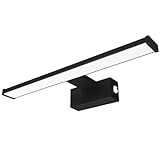 kalb | Spiegelleuchte Wandlampe, schwarz, 500mm, zur Wandmontage, wahlweise warmweiß oder neutralweiß, integrierter Netzschalter (neutralweiß)