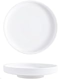 SBCGFY Speiseteller, Keramik-Speiseteller, Moderne große Speiseteller, reinweißer, unregelmäßig geformter Keramik-Flachteller, Dim-Sum-Teller, Sushi-Teller, Pastatelle(A 8 inch)