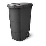 Prosperplast Wheeler Müllbehälter mit Rädern und Deckel Mülltonne Müllgroßbehälter Großmülltonne Universaltonne Kunststoff Anthrazit (90L)
