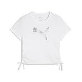 PUMA Mädchen ESS METALLIC Knotted Tee G T-Shirts, PUMA White,