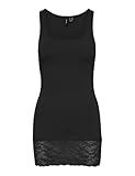 VERO MODA Damen Vmmaxi My Lace Long Tank JRS Noos, Black, Large