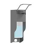 OVAS HOO Desinfektionsspender Wand Aluminium Seifenspender Wandbefestigung 500 Ml Eurospender Mit Ellbogendruck Für Desinfektionsmittel Und Handseifen, Grau Seifenspender