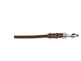 Fettleder Kurzführer geflochten 40cm x 8mm braun Chrom