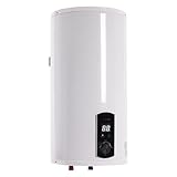 Elektrischer Tank-Wassererhitzer, 50L Wandspeicher Elektro Boiler, 2000W Warmwasserbereiter mit Wasserrohren, Handbrause und Wasserhahn Geliefert, Warmwasserboiler mit Temperaturanzeige