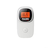 Feeshoppher Kompaktes Mini-Taschen-FM-Radio mit Hintergrundbeleuchtung, LCD-Display und 3,5-mm-Kopfhöreranschluss, tragbarer AM-FM-Empfänger mit eingebauter Antenne, ABS-Gehäuse und mitgelieferten