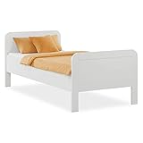 Homestyle4u 2408, Komfortbett Bett Senioren Seniorenbett 90x200 Komforthöhe Weiß Holz Leichter Einstieg extra hoch