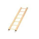 PEPLAYTAL Holzleiter für Haustiere Mini Kletterleiter aus Holz für Papagei Hamster Eichhörnchen Vogelspielzeug für Käfigvögel und Kleine Nagetiere Robustes Kletterspielzeug und Ruheplatz