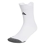 adidas Unisex Football Cushioned Performance Crew Socks, white/black, 6.5-8