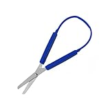 Zanthicia Sicherheitsschere Adaptive Schreibwarenschere Multifunktionales Zubehör Selbstöffnende Büropapierschere Studenten, Blau