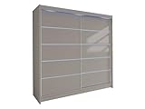 Mirjan24 Kleiderschrank Talin IV, Garderobenschrank mit Kleiderstange und Einlegeboden, Schlafzimmerschrank, Dielenschrank, Schiebetürenschrank (mit RGB LED Beleuchtung, Cashmere)