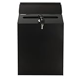 MUXHEL 22 x 6.5 x 29cm Briefkasten Anthrazit, Briefkasten mit Zeitungsfach, Briefkasten mit Namensschild, Postkasten, Sichtfenster,Wandbriefkasten mit Namensschild, mit 2 Schlüssel, Schwarz