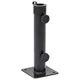 LAPOOH Sonnenschirmständer für Ø38/48 mm Mast Mattschwarz Stahl, Schirmständer Balkon, Strand Schirmständer, Sonnenschirmfuß - 4003373