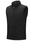 Outdoor Ventures Fleece Weste Herren Leicht Ärmellose Fleeceweste Jacke Winddicht Warm Gefütterte Winterweste Arbeitsweste für Männer mit Reißverschlusstaschen Schwarz M