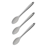 Ipetboom 3 Stück Silikon Löffel Teilig Antihaft Silikon Suppenlöffel und Salatlöffel Langlebige Geruchsfreie Küchenlöffel mit Komfortablem Griff Geeignet für Zuhause Restaurant und