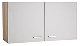 Nicht Zutreffend Küchenschrank - Eiche Sonoma - Weiß - 2 Türen - B 100 x H 54 x T 35 cm - Hängeschrank Oberschrank