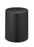 WENKO Schwingdeckeleimer Atri, 6 Liter Kosmetikeimer mit Deckel aus hochwertigem Kunststoff mit Inneneimer, Hülle zum Überstülpen Macht Müllbeutel unsichtbar, (B/T x H): Ø 21 x 25,5 cm, Schwarz