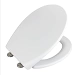 Brigtviee Toilettenbrille,Toilettendeckel Mit Absenkautomatik,O Form Weiß Toilettensitz,Abnehmbar Weiß Wc Sitz, Pp-Material,Klodeckel,Klobrille,Wc Deckel,Oval,Einfache Montage,F