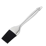 NUOBESTY Grillpinsel aus Edelstahl 304 mit Flexiblem Silikonkopf 2 Stück Inklusive Ersatzbürsten für Hausgebrauch und Outdoor Aktivitäten