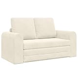 vidaXL Schlafsofa, Bodenbett, 2-in-1, cremefarben, 148 x 71 x 83 cm, Samt