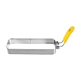 KESOTO Spiegelei Form Edelstahl Bratring Muffinring Pfannkuchenformer Eierrahmen Als Küchenhelfer für Gleichmäßig Gegarte Eier für Die Grillplatte Und Pfann, Gelber Griff