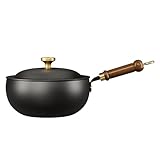 Suppen- und Suppentopf – Doppelkesseltopf | Induktions-Antihaft-Topf mit Deckel | Eisen-Kochgeschirr mit Holzgriff | Antihaft-Kochtopf | Chinesische Wok-Küchenwerkzeuge für alle Herdvorräte