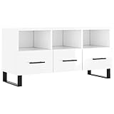 HEFZGDB TV-Schrank Hochglanz-Weiß 102x36x50 cm Holzwerkstoff Fernsehständer Tv Board Tv Lowboard Tv Stand Cabinet für Büro Schlafzimmer Erholungsraum Wohnbereich