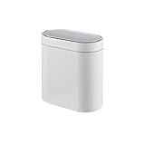 Küchen-Mülleimer mit Sensor, automatischer Mülleimer mit Deckel, Papierkorb für Zuhause, Küche, Schlafzimmer, Büro, Blau (Weiß)