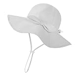 MHADBKH Baby-Sonnenhut für Kinderzimmer, breite Krempe, Strand für Mädchen, bequeme Passform, für 6–12 Monate alte Kleinkinder, Sonnenschutz, hellgrau, 2-4 Jahre