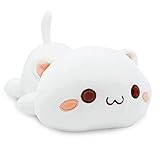 Zaloife Plüschtier Katze, Plush Plüschfigur 40cm, Stofftier Plüsch, Kuscheltier Puppe Geschenk für Kinder（Weiß）