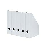 LANDRÉ Stehsammler A4, aus stabilem Karton, 7cm breit, weiss, 5 Stück