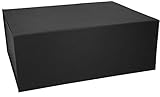 Premium Geschenkbox mit Deckel, faltbar, Geschenkkarton, Magnetbox, Geschenkverpackung für Weihnachten & Geburtstag, Magnetfaltbox, schwarz matt Naturpapier, 40x30x15cm
