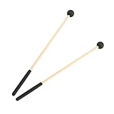 DECHOUS 2 Stück 15inch Holzschlägel mit Gummi Rundkopf & Griff Xylophon Schlegel Trommel Drumstick Schlaginstrument Hammer Zubehör für Anfänger