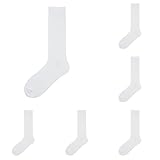Generisch Ringelsocken und Winter lange Röhrensocken gekämmte Baumwolle Herrensocken 120025177 (White*6, M*6)