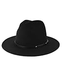 Zylioo XL-XXL Panama Hut aus Filz für Großen Kopf, Fedora Hut mit breiter Krempe Größe 62cm,Winter Trilby Jazz Hat mit Gürtelschnalle