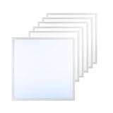 LUXULA 6x LED Panel 62x62cm Rasterleuchte - 36W 3600lm - 6000K Kaltweiß - flimmerfrei - mit Netzteil 230V - LED Deckenleuchte für Rasterdecke - Einlegeleuchte Büroleuchte Gewerbe