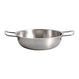 SYJHHWGS Mehrzweck-Pfannen aus Edelstahl mit Doppelgriff, funktionelle Pfannen zum Kochen von Meeresfrüchten und Suppenschmoren