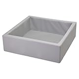 Wilwolfer Bällebad für Kleinkinder: Bällebad aus hochwertigem Leder für Babys – Quadratisches, weiches Spielbällebecken – weicher Memory-Schaum – Größe 90 x 90 x 30 cm