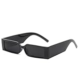 Quadratische Sonnenbrille Mit Kleinem Rahmen For Herren Shopping Damen Pendeln Outdoor(Black)