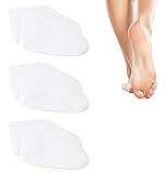 3 Paar feuchtigkeitsspendende Socken über Nacht, Spa-Socken für trockene Füße, Baumwolle, feuchtigkeitsverstärkende Socken, kosmetische feuchtigkeitsspendende Socken für Damen und Herren, weiß