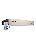 ZOSI 8CH 1080P DVR Digital Video Recorder mit 1TB Festplatte, Verkabelt BNC Eingang, Hybrid 4in1 TVI/AHD/CVI/Analog, HDMI VGA Ausgang