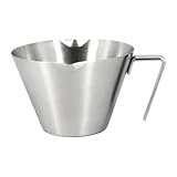 espressos-Messbecher Mit Griff 100ml, Hitzebeständiger Becher Aus Edelstahl Mit Drei Skalen Und Griff, Doppelausguss, Krug Zum Backen, Kochen, Kaffeezubereiten, Dosieren In Der Küche, 7.2x9x7.6cm