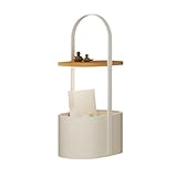Stehleuchte Stehleuchte mit Regalen aus Massivholz, moderne Regalbodenlampe mit 3 Farbtemperaturen für Wohnzimmer, Schlafzimmer Stehlampe(Weiß)