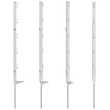 VOSS.farming 60x Weidezaunpfähle, 70cm hoch, weiß, Kunststoffpfahl