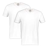 LERROS - Herren V-Ausschnitt Doppelpack T-Shirt, Regular Fit, (2003115), Größe:L, Farbe:White (100)