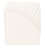 Spannbettlaken 200x200 cm Beige – Jersey, 100% Baumwolle, Gummizug – Bettlaken für Matratzen bis 30 cm Höhe, atmungsaktiv, weich & pflegeleicht