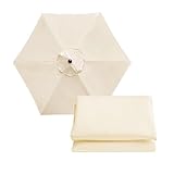 Ersatzdach für 2/2,3/2,5/2,7/3/3,5 m Terrassenschirm, UV-Schutz, 6/8 Rippen, Gartenschirm, Weiß, 250 cm, Ersatzgewebe