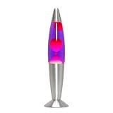 Lavalampe 36 cm rot lila Timmy, Retro Deko Lampe, Stimmungslicht, G9 25 W mit Kabelschalter, Geschenkidee Weihnachten, inklusive Leuchtmittel, Mini Lavalampe Rot Lila