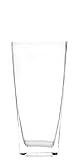 Große Vase aus transparentem Glas mit quadratischem Querschnitt - Maße 10 x 10 x 20 cm