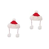 GALPADA 2 Stück Ohrenschutzmützen Für Weihnachten Und Neujahr Süße Weihnachtsmütze Beanies Damen Pelzmützen Für Frauen Mütze Beanie Cap Weißes Fell Stirnband Rote Fellmütze Flauschige